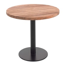 Round garden table in teak and steel - Rosie - Gescova