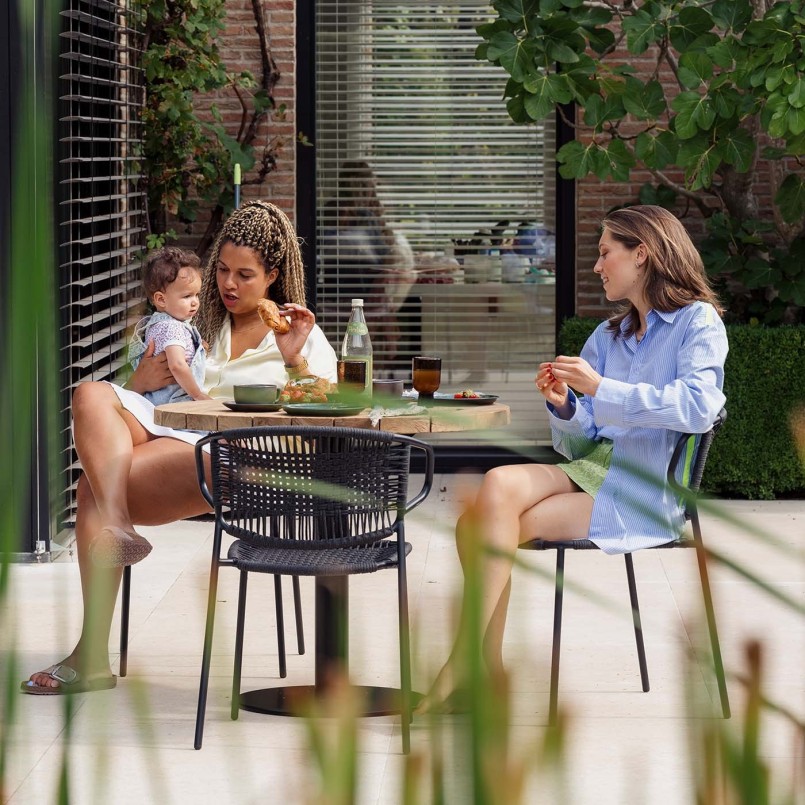 Ronde tuintafel van teak en staal - Rosie - Gescova