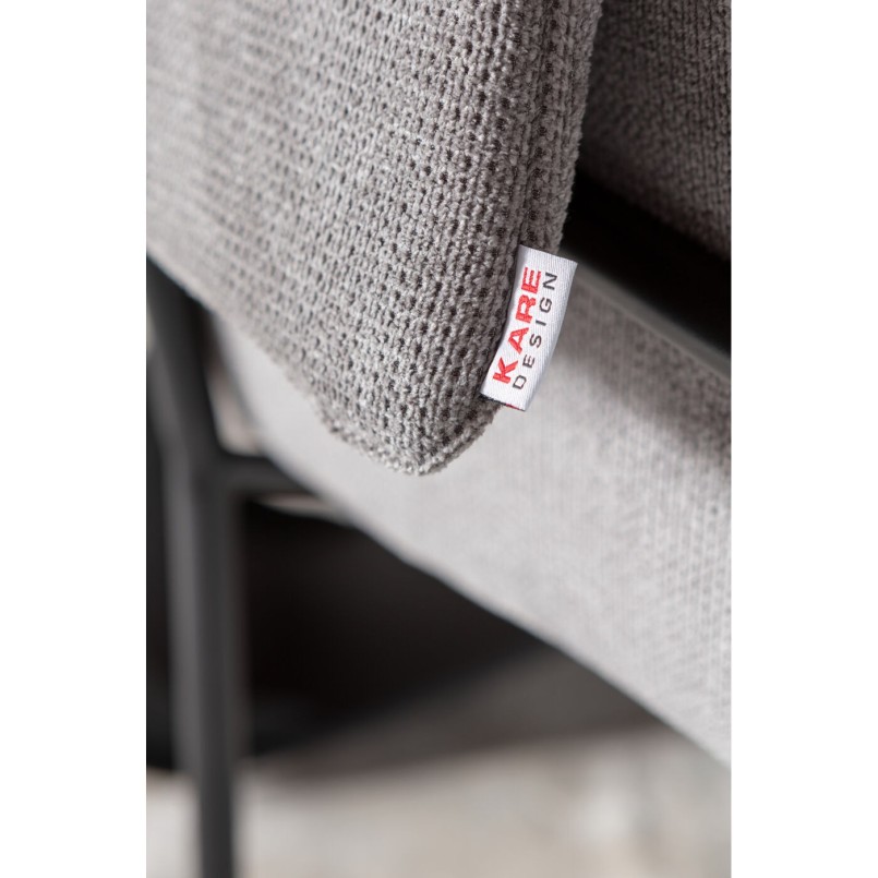 Chaise avec accoudoirs en tissu tressé gris - Bess - Kare Design