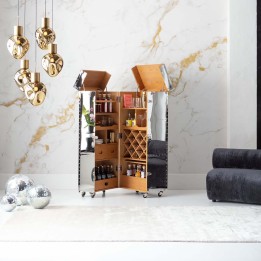 Silver trunk bar on wheels - Vegas - Kare Design