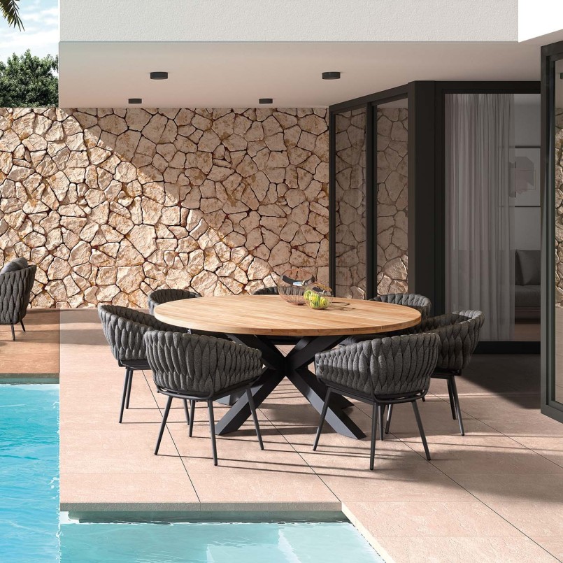 Charcoal gray aluminum garden chair - Vigo - Gescova