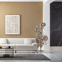 Gouden vloerlamp met rookglazen bollen - Balloon - Kare Design