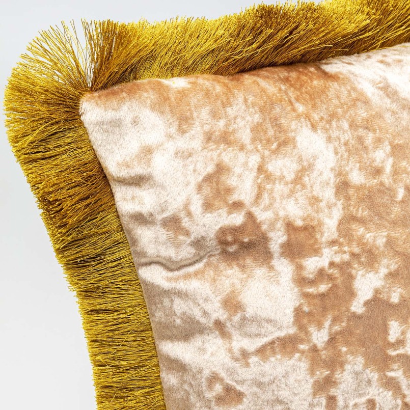 Retro cushion with beige velvet bangs - Cannes - Kare Design