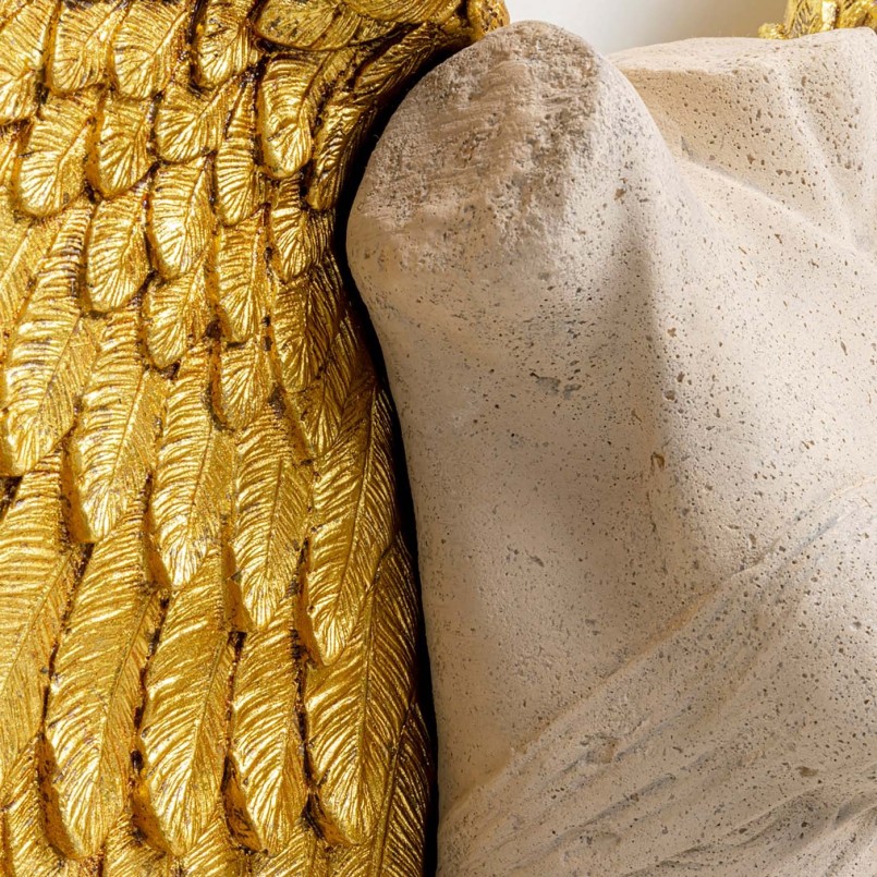 Wanddecoratie vrouwenbuste met gouden vleugels - Kare Design