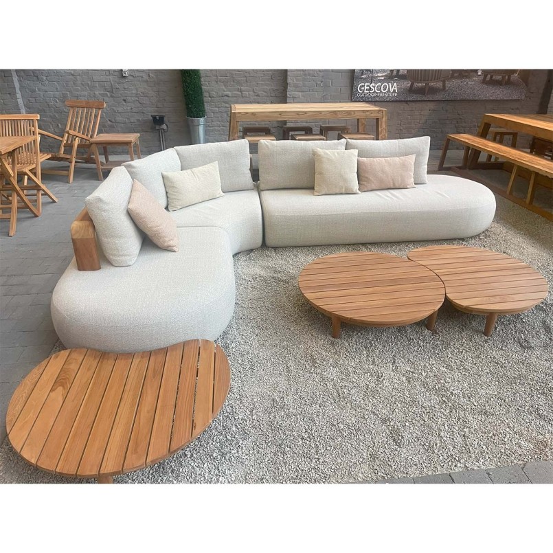 Fauteuil de jardin crème en teck - Mila - Gescova
