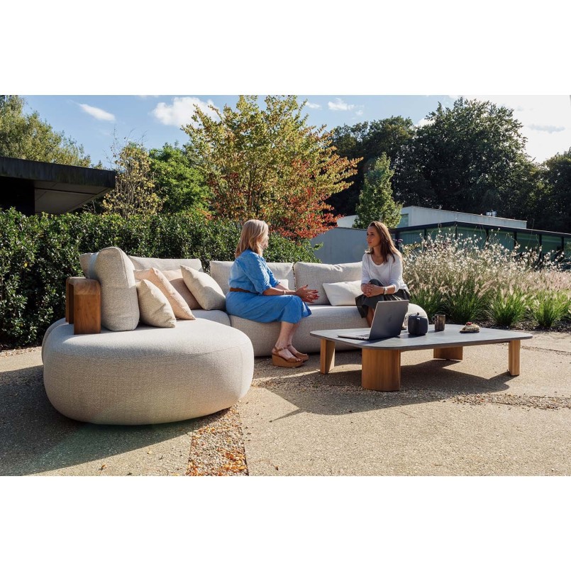 Cream teak garden armchair - Mila - Gescova
