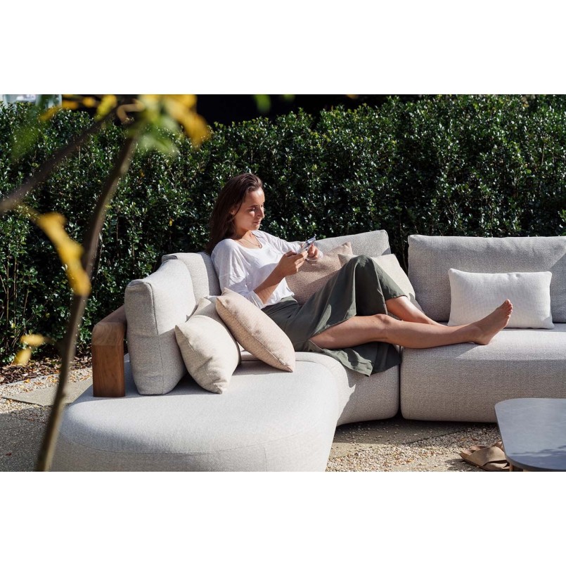 Fauteuil de jardin crème en teck - Mila - Gescova