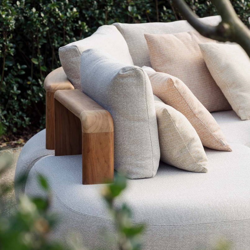 Fauteuil de jardin crème en teck - Mila - Gescova
