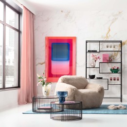 Pink and blue rectangles canvas - Tendency - Kare Design