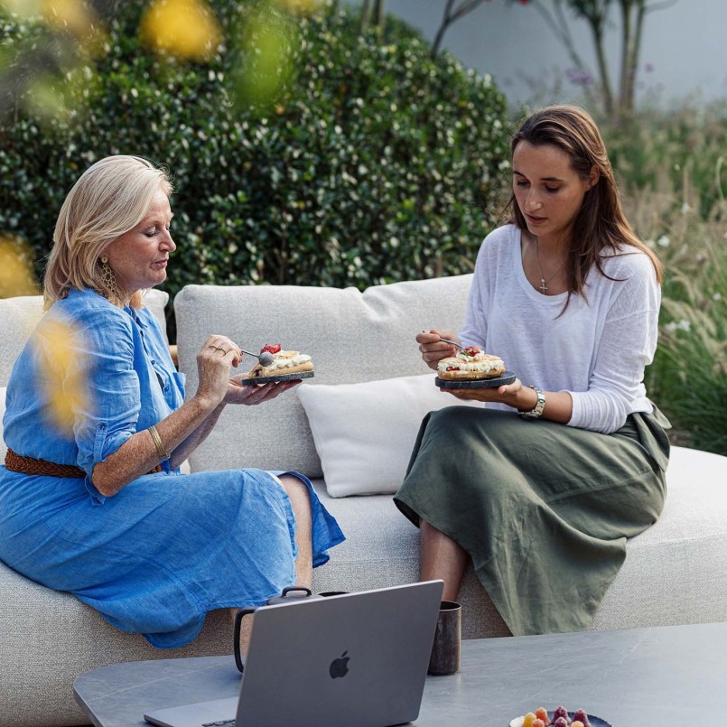Creme teakhouten tuinbank - Mila - Gescova