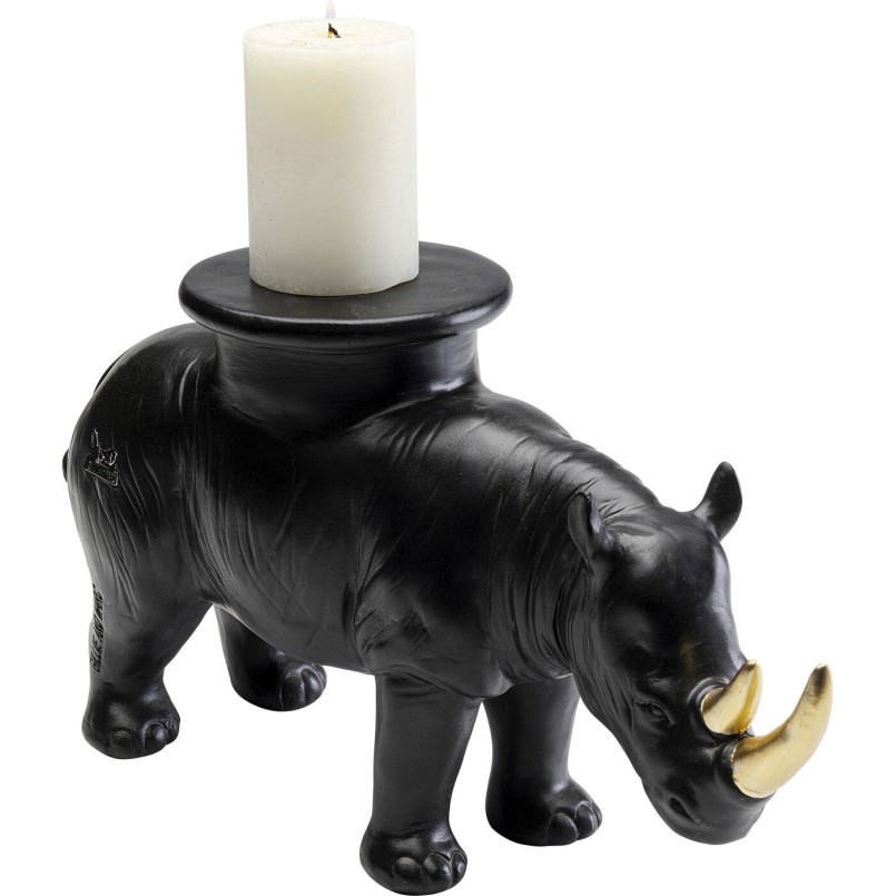 Figurine décorative Rhino noir 41cm