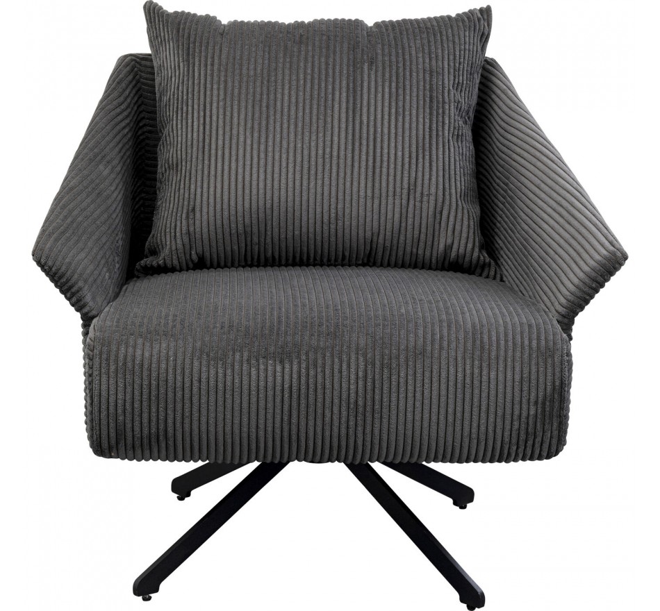 Draaifauteuil Milo fluweel grijs Kare Design