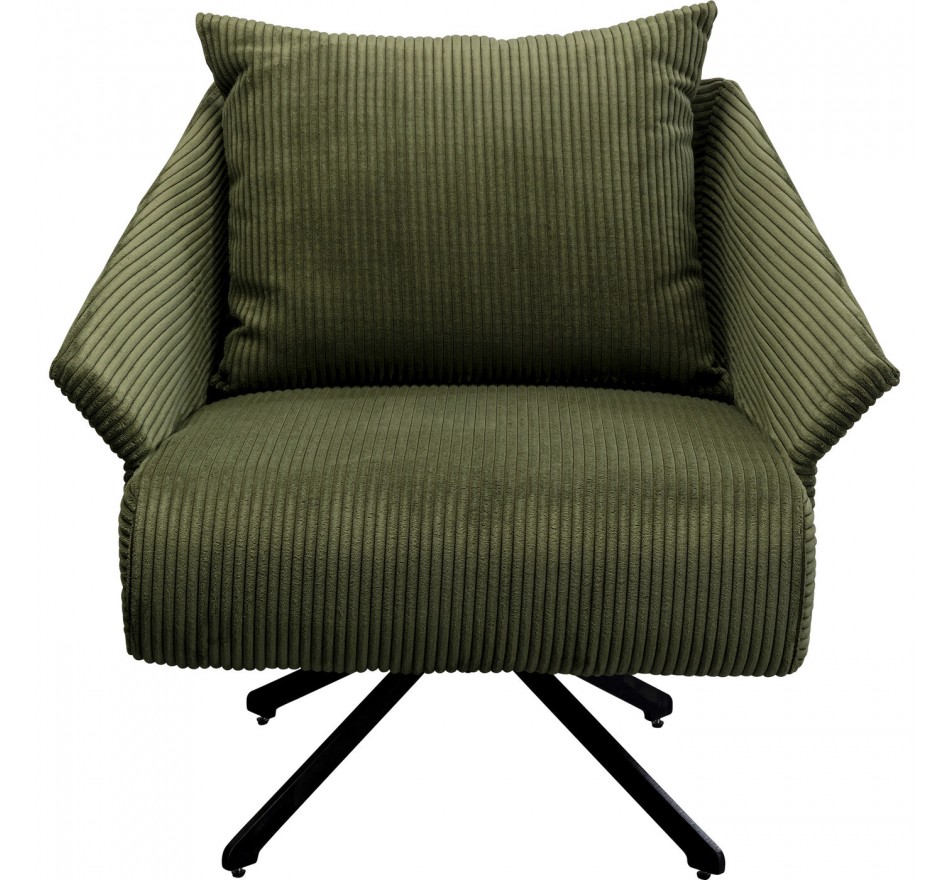 Swivel Armchair Milo velvet green Kare Design
