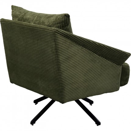 Draaifauteuil Milo fluweel groen Kare Design