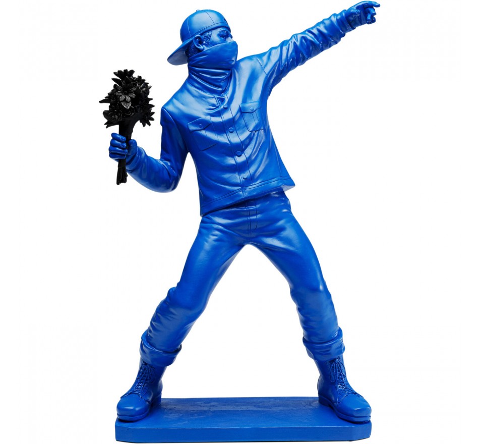 Woonaccessoires straatkunst blauw boeket zwart Kare Design