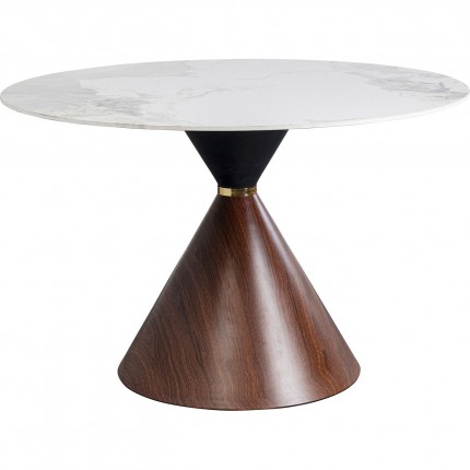 Table Cono Ø120cm ceramic walnut Kare Design
