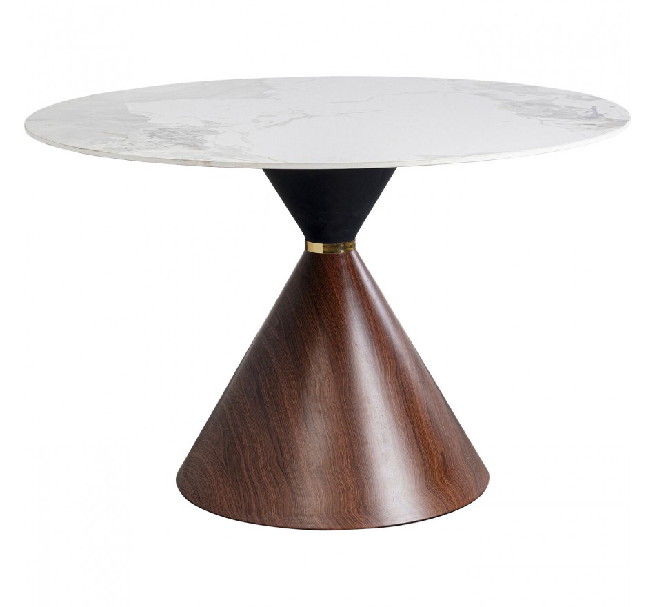 Table Cono 120cm céramique noyer Kare Design