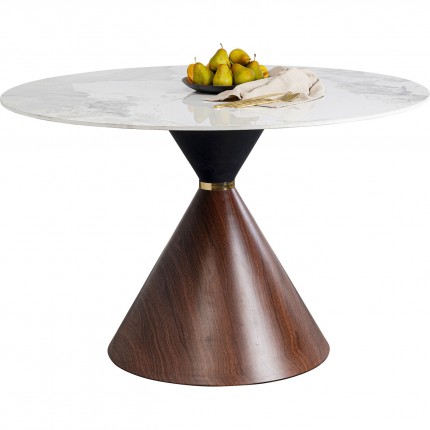 Table Cono 120cm céramique noyer Kare Design