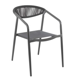 Chaise de jardin avec accoudoirs gris anthracite - Genève - Kare Design