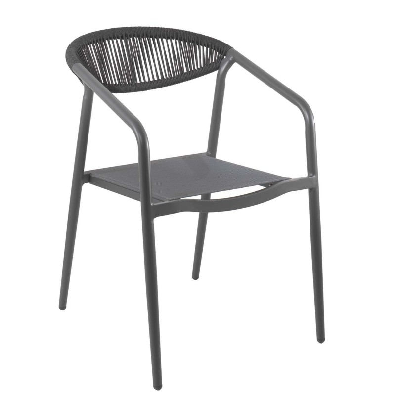 Garden chair with anthracite grey armrests - Geneva - Kare Design