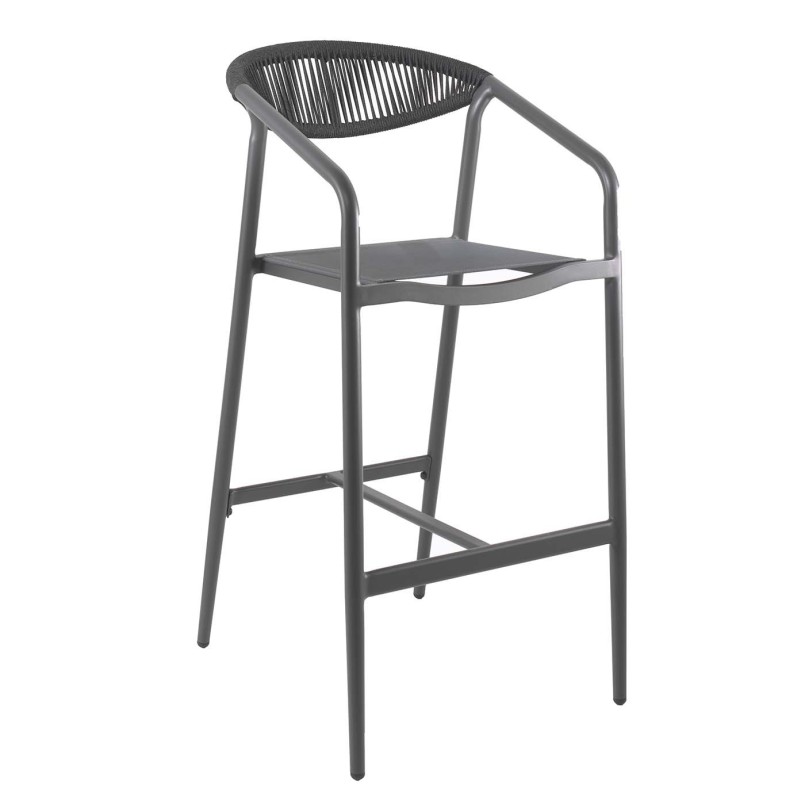 Bar stool with grey aluminium armrests - Geneva - Gescova