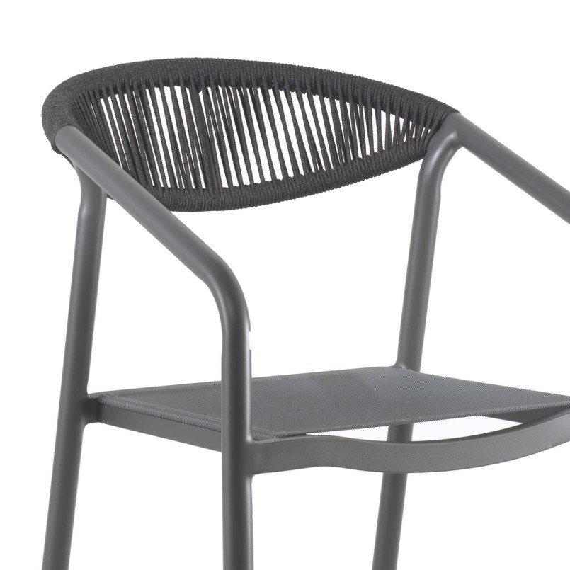 Barkruk met grijze aluminium armleuningen - Genève - Gescova
