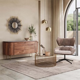 Buffet en manguier massif et marbre blanc - Grace - Kare Design