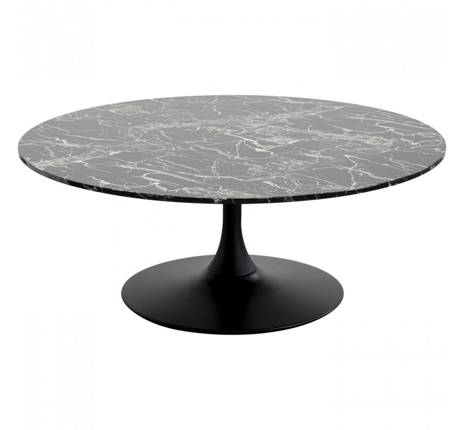 Salontafel Schickeria marmerprint zwart Ø110cm Kare Design