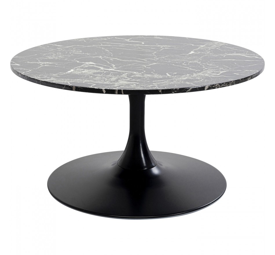 Salontafel Schickeria marmerprint zwart Ø80cm Kare Design