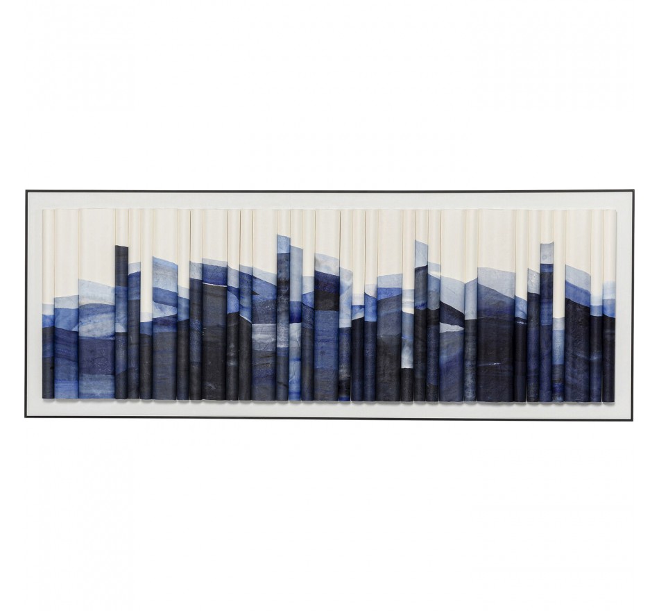 Schilderij 3D Shadow Skyline blauw 160x60cm Kare Design