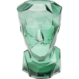 Vase visage en verre vert - Prisma - Kare Design