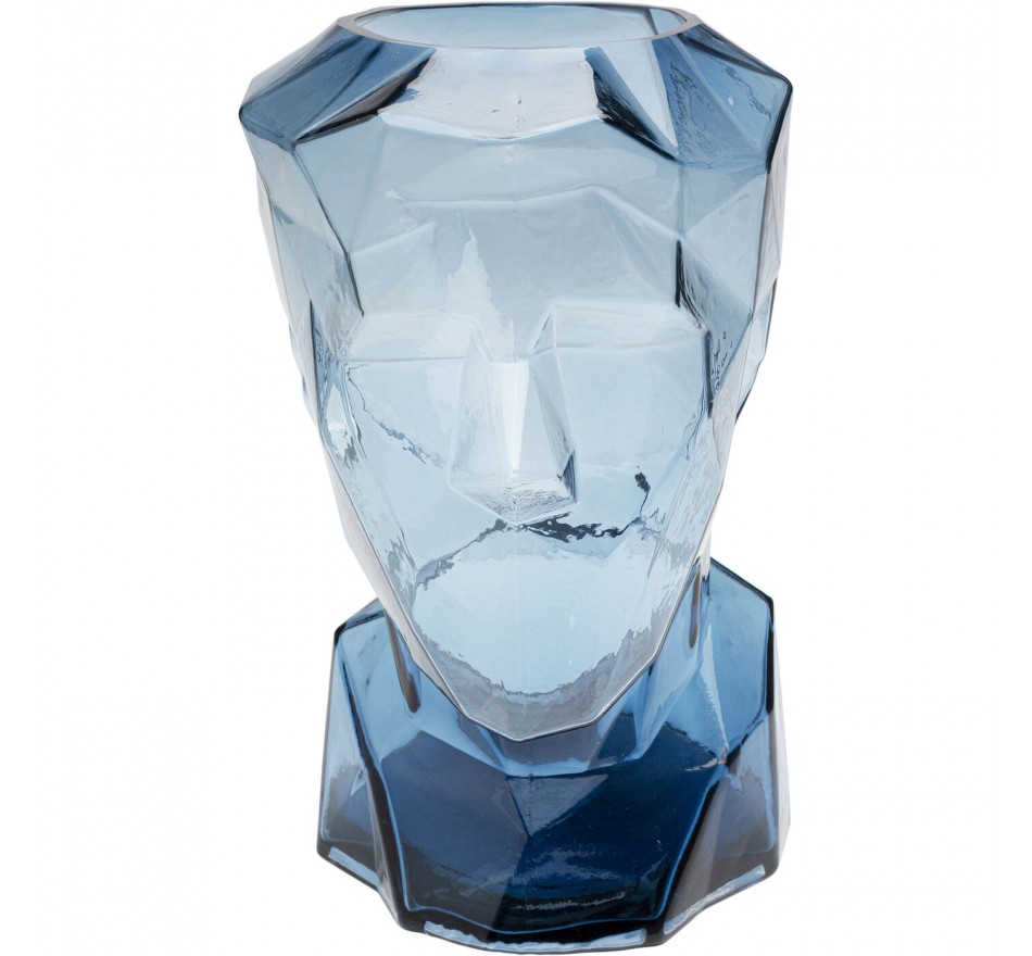 Vaas Prisma gezicht blauw 30cm Kare Design
