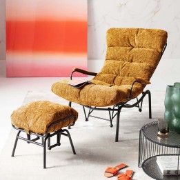 Yellow swing armchair and footrest - Vienna - Kare Design
