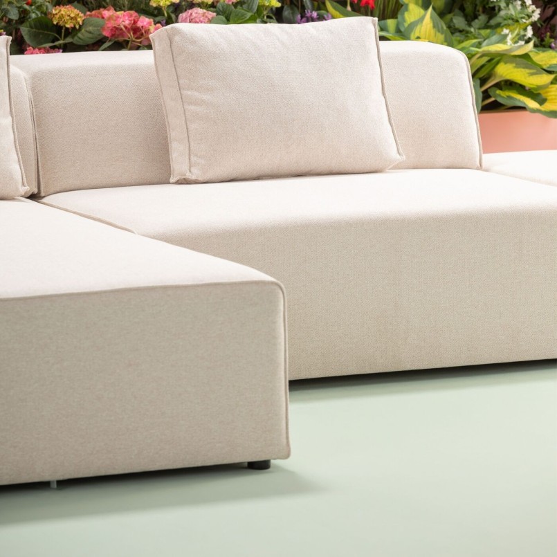 Beige contemporary corner sofa - Infinity Ottoman - Kare Design