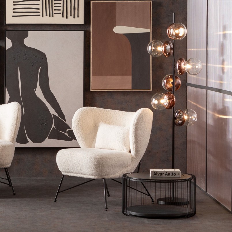 Zwart hout en stalen salontafels - Wire Double - Kare Design