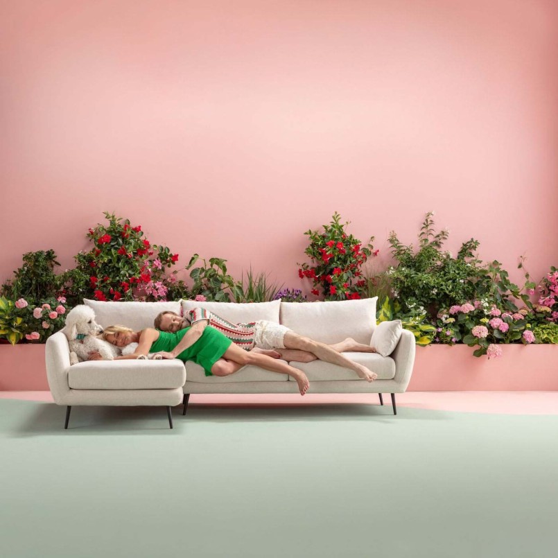 Hedendaagse crème hoekbank - Amalfi - Kare Design