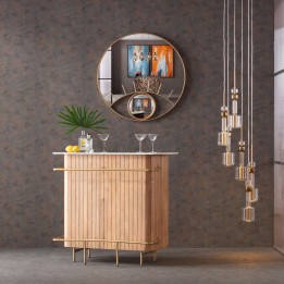 Solid mango and white marble bar - Grace - Kare Design
