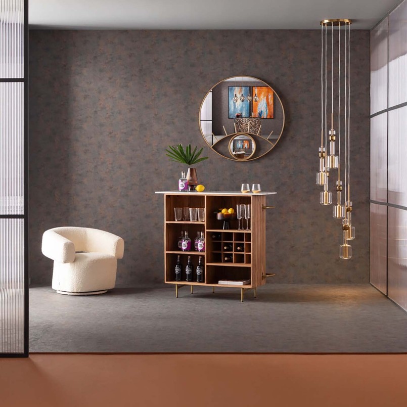 Solid mango and white marble bar - Grace - Kare Design