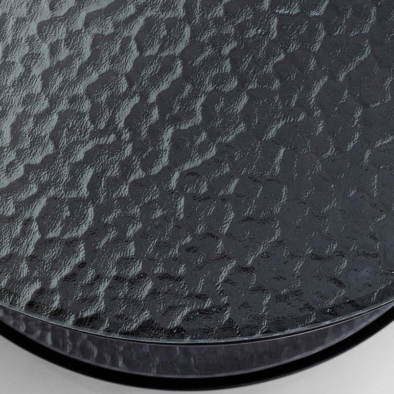 Tables basses noires en verre texturé - Wire Double Bubble - Kare Design