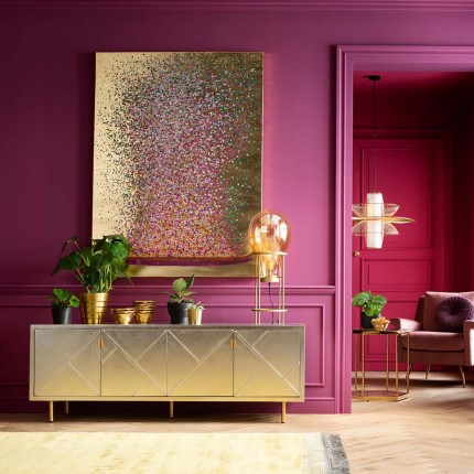 Schilderij Flower Boat 120x160cm goud en roze Kare Design