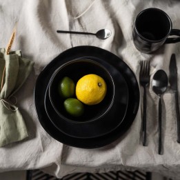 Matt black ceramic plates -Organic- Kare Design