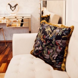 Coussin libellules noir - Tropical Garden - Kare Design