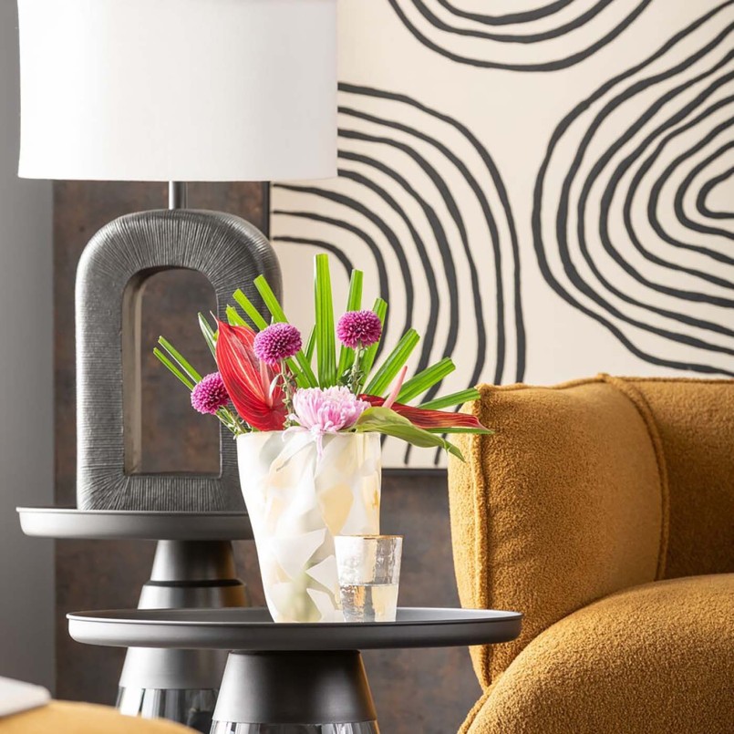 Beige and white glass vase - Galicia - Kare Design