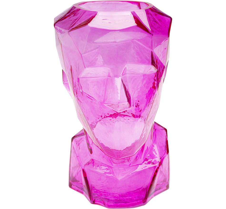 Vaas Prisma gezicht roze 30cm Kare Design