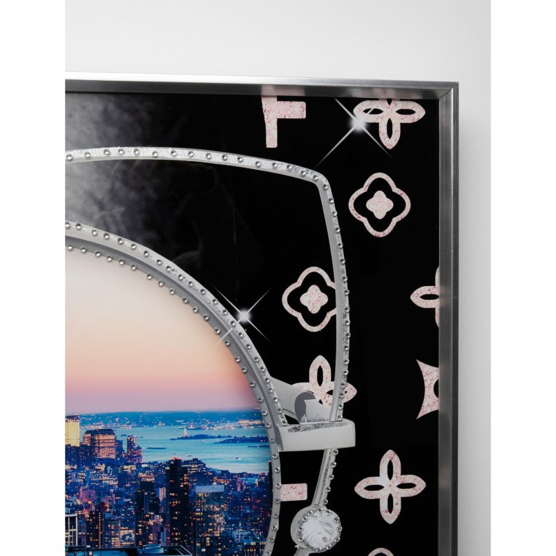 Vrouw met bril ingelijste poster - NY View - Kare Design