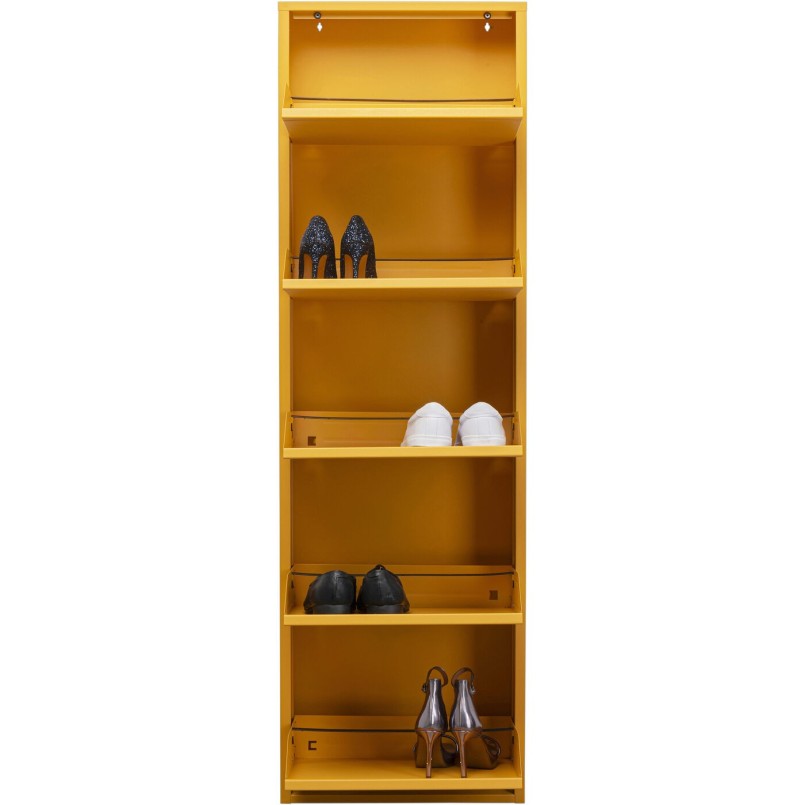 Casier à chaussures jaune 5 tiroirs - Caruso - Kare Design