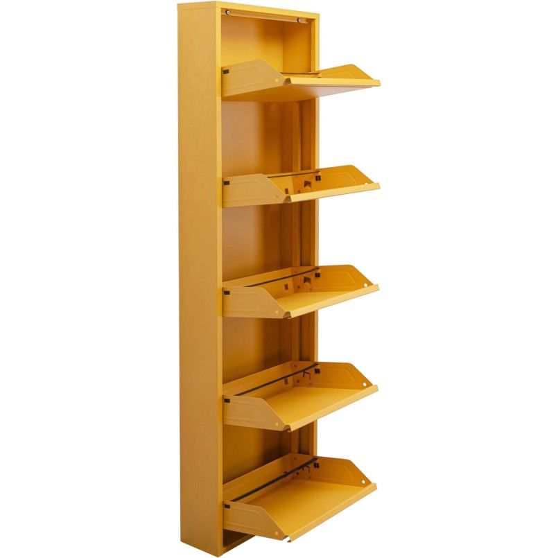 Casier à chaussures jaune 5 tiroirs - Caruso - Kare Design