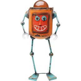 Oranje lachende stalen robotdecoratie - Zonnig - Kare Design