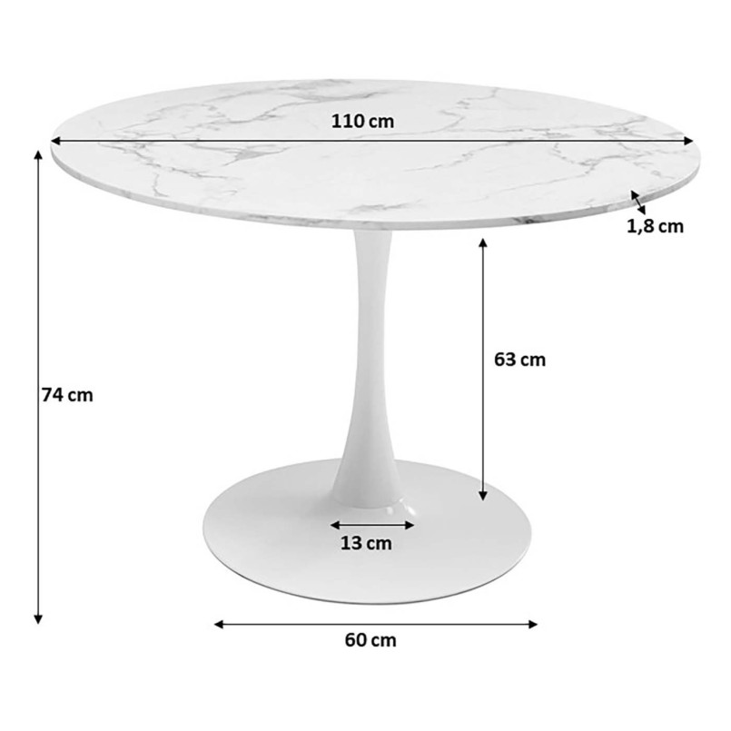 Ronde tafel in mineraalmarmer - Veneto - Kare Design