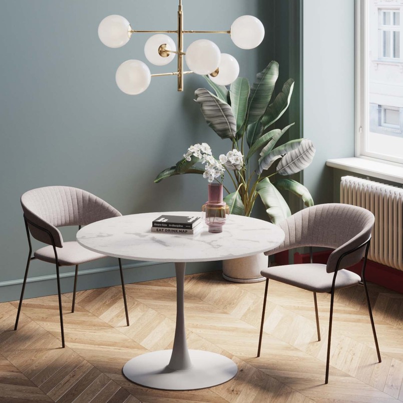 Ronde tafel in mineraalmarmer - Veneto - Kare Design